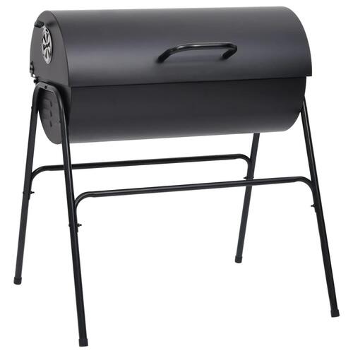 Tøndegrill med 2 grillriste 80x95x90 cm stål sort