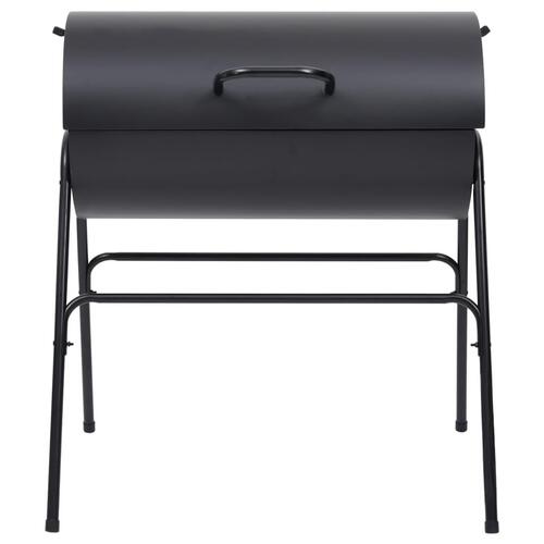Tøndegrill med 2 grillriste 80x95x90 cm stål sort