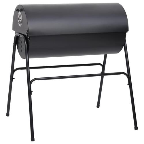 Tøndegrill med 2 grillriste 80x95x90 cm stål sort