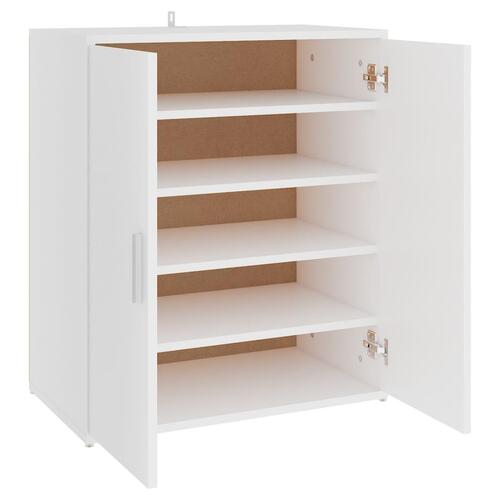 Skoskab 60x35x70 cm konstrueret træ hvid