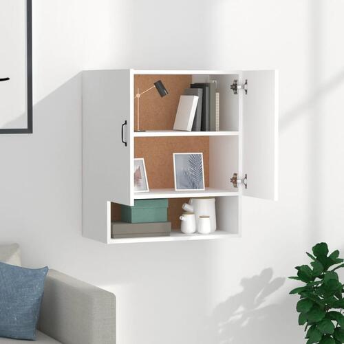 Vægskab 60x31x70 cm konstrueret træ hvid