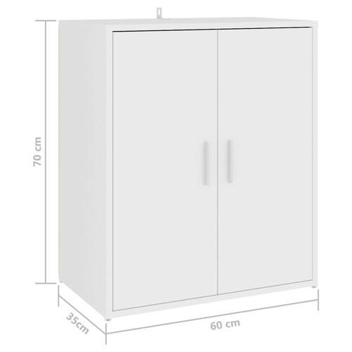 Skoskab 60x35x70 cm konstrueret træ hvid