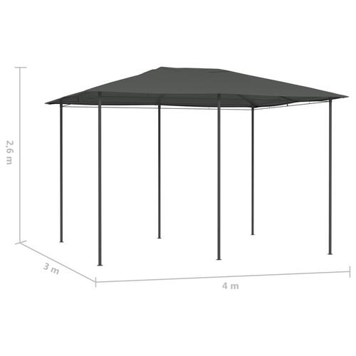 Pavillon 3x4x2,6 m 160 g/m² antracitgrå