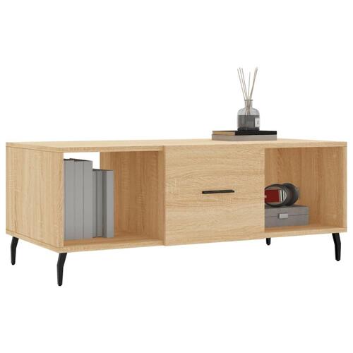 Sofabord 102x50x40 cm konstrueret træ sonoma-eg