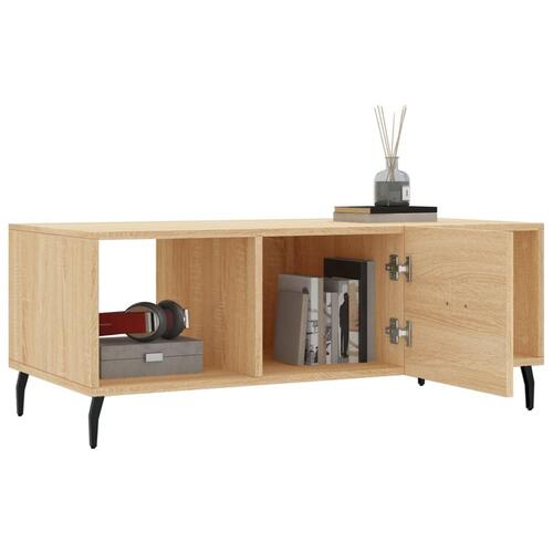 Sofabord 102x50x40 cm konstrueret træ sonoma-eg