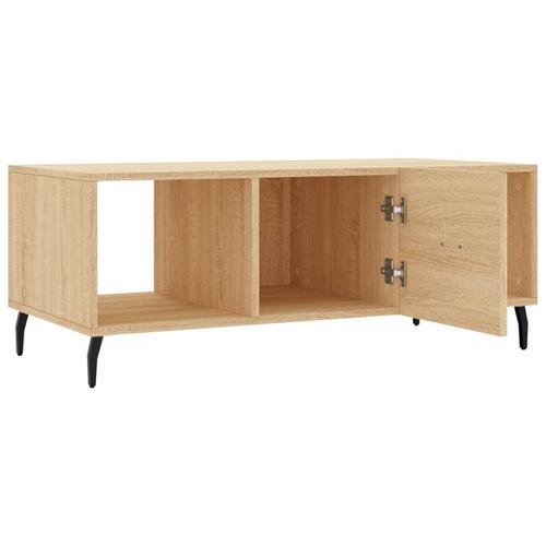 Sofabord 102x50x40 cm konstrueret træ sonoma-eg
