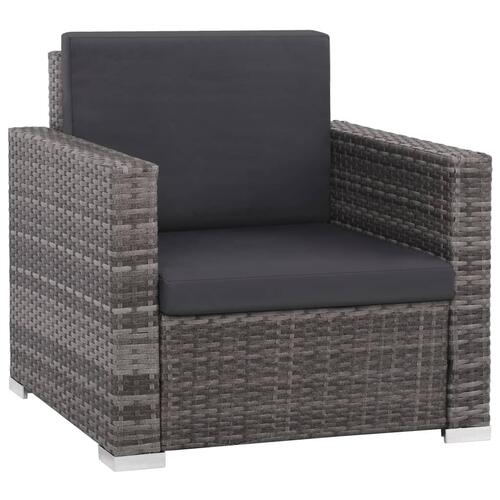 Loungesæt til haven 12 dele med hynder polyrattan grå