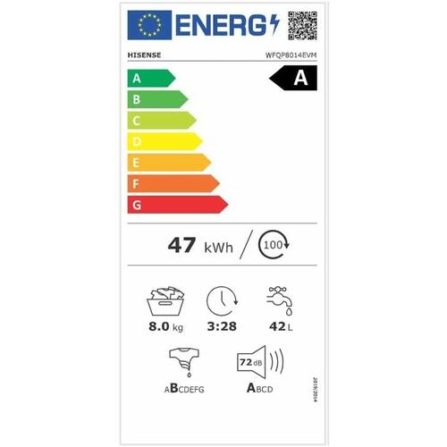 Vaskemaskine Hisense WFQP8014EVM 8 kg 1400 rpm 59,5 cm 1400 rpm 8 kg