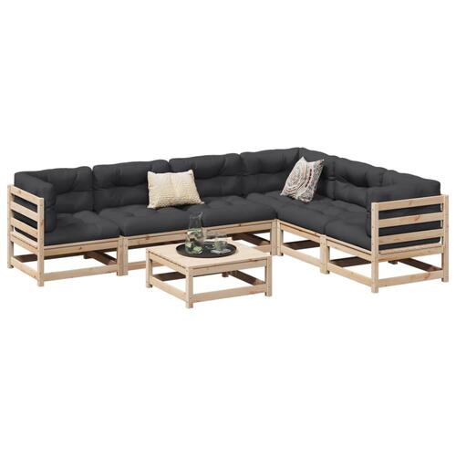 Sofasæt til haven 7 dele massivt fyrretræ