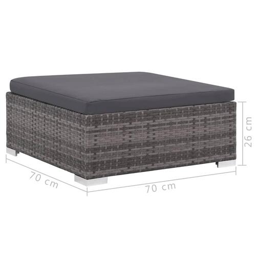 Loungesæt til haven 12 dele med hynder polyrattan grå