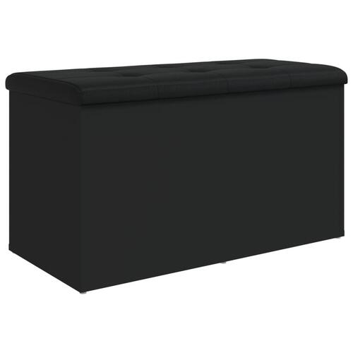 Opbevaringsbænk 82x42x45 cm konstrueret træ sort