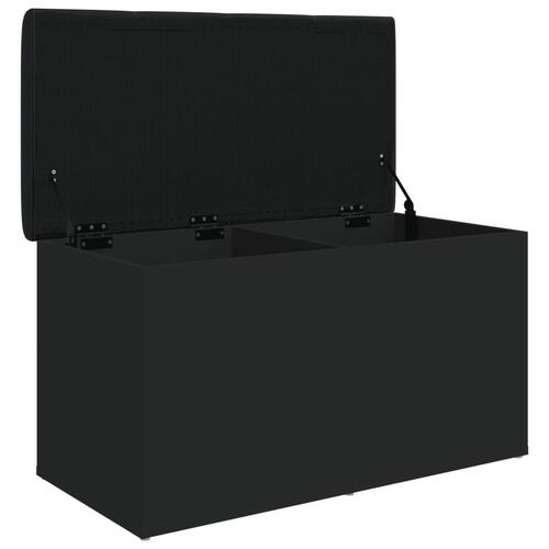 Opbevaringsbænk 82x42x45 cm konstrueret træ sort