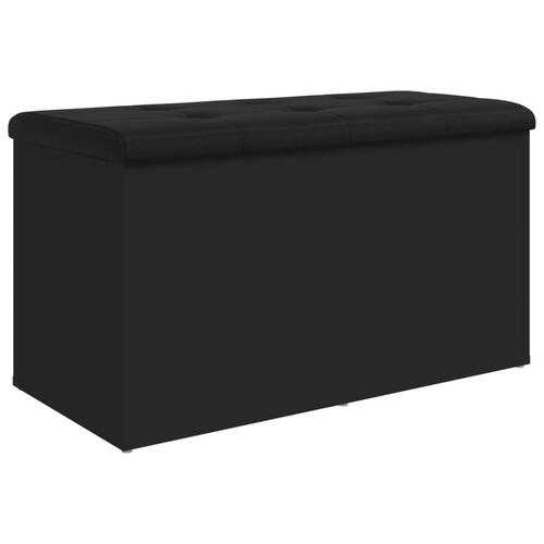 Opbevaringsbænk 82x42x45 cm konstrueret træ sort