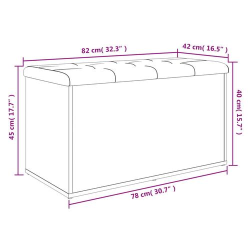 Opbevaringsbænk 82x42x45 cm konstrueret træ sort