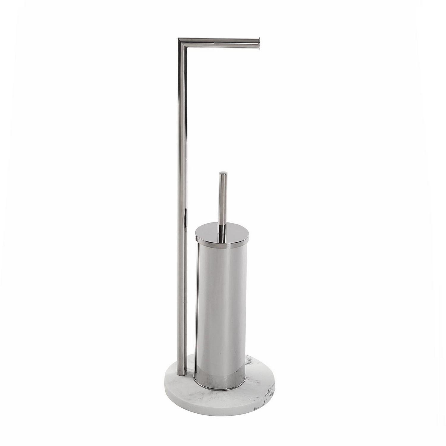 Versa toiletpapirholder med toiletbørste - metal/plast, 65 cm