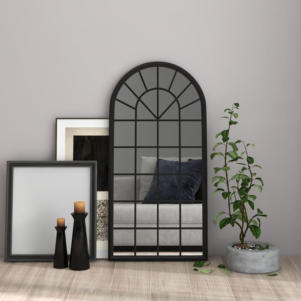 Spejl 90x45 cm jern sort billede