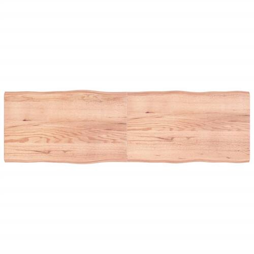 Bordplade 200x60x(2-6) cm naturlig kant behandlet træ lysebrun