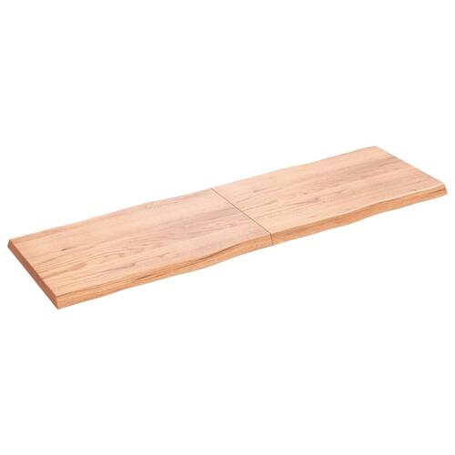 Bordplade 200x60x(2-6) cm naturlig kant behandlet træ lysebrun