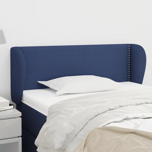 Sengegavl med kanter 103x23x78/88 cm stof blå