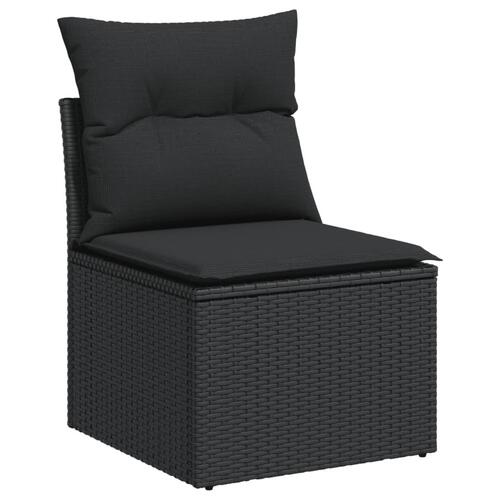 Sofamodul til haven med hynder polyrattan sort