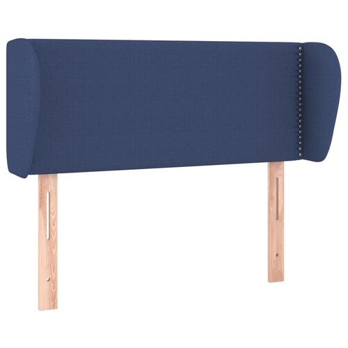 Sengegavl med kanter 103x23x78/88 cm stof blå