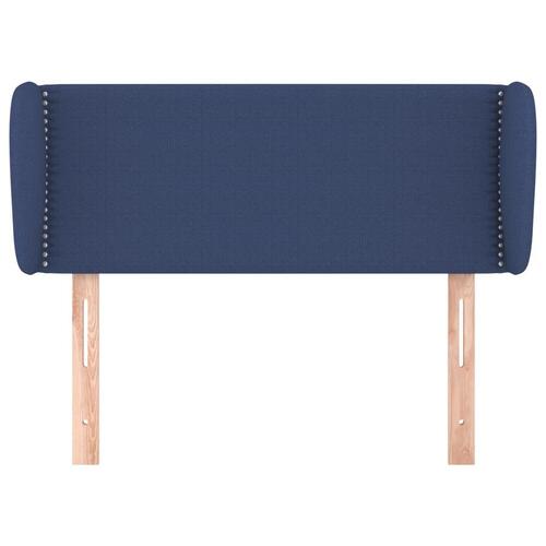 Sengegavl med kanter 103x23x78/88 cm stof blå