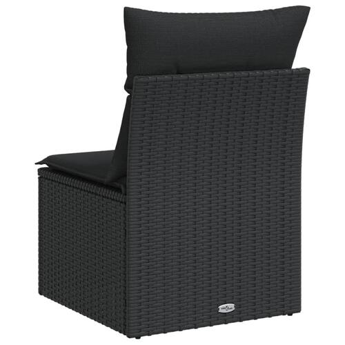 Sofamodul til haven med hynder polyrattan sort
