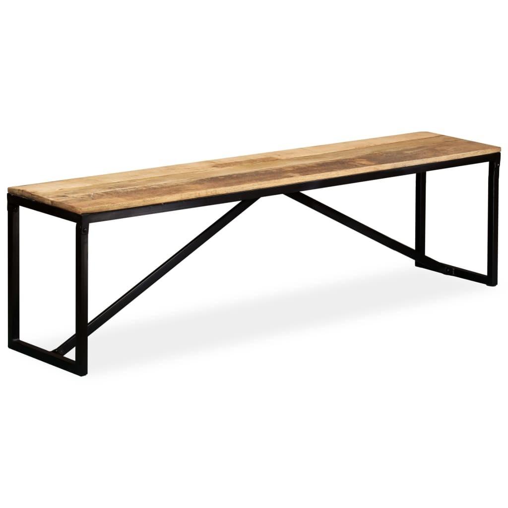 Bænk i massivt mangotræ 160 x 35 x 45 cm