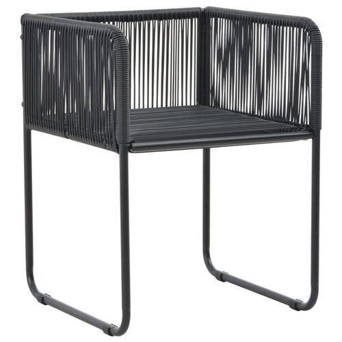 Havestole 2 stk. med puder polyrattan sort
