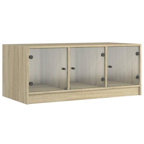 Sofabord med glaslåger 102x50x42 cm sonoma-eg