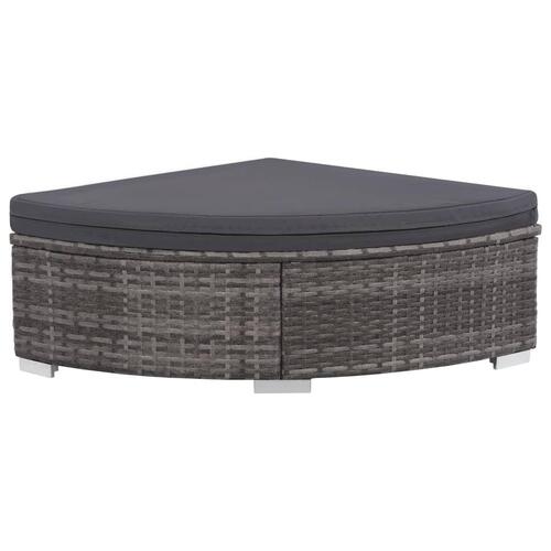 Haveloungesæt 6 dele med hynder polyrattan grå