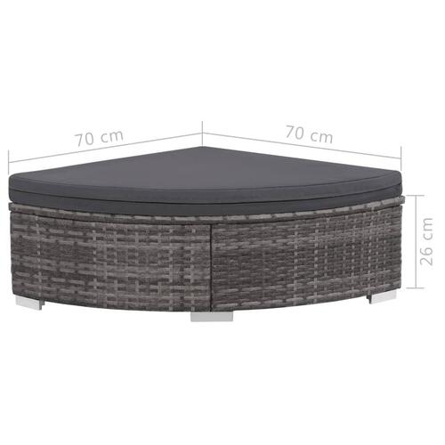 Haveloungesæt 6 dele med hynder polyrattan grå