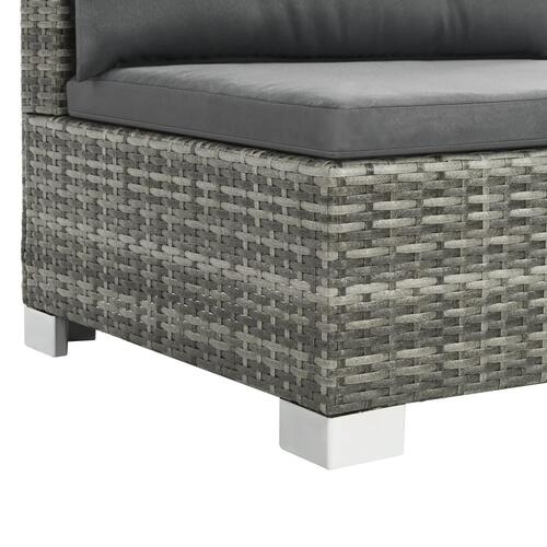 Haveloungesæt 10 dele med hynder polyrattan grå