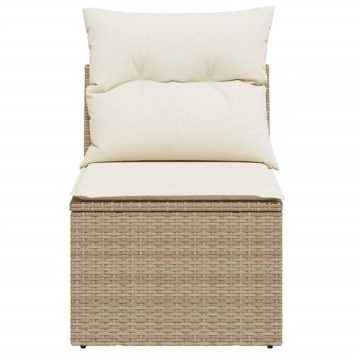 Sofamodul til haven med hynder polyrattan beige