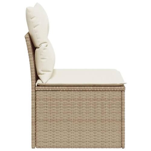 Sofamodul til haven med hynder polyrattan beige