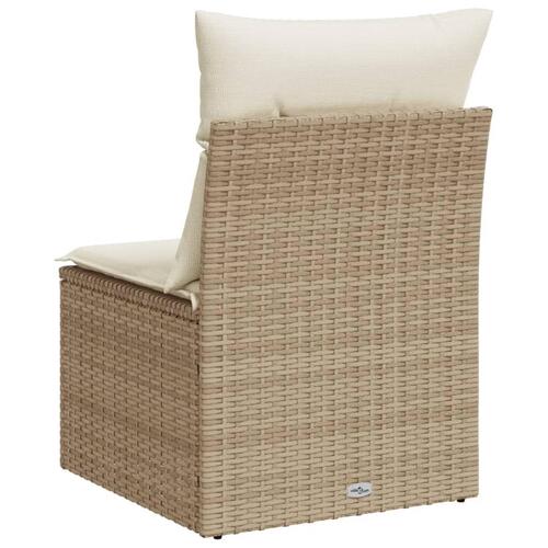 Sofamodul til haven med hynder polyrattan beige