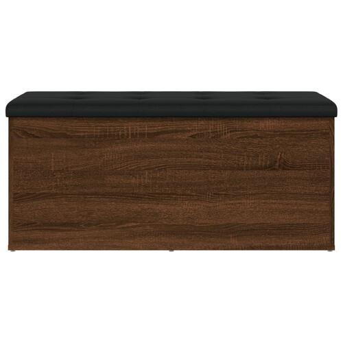 Opbevaringsbænk 102x42x45 cm konstrueret træ brun egetræsfarve
