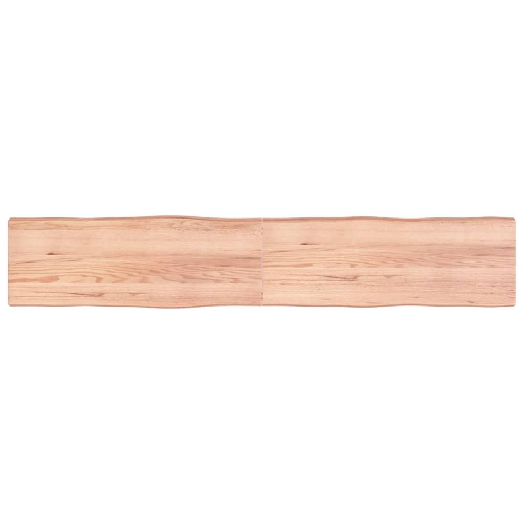 Bordplade 220x40x(2-6) cm naturlig kant behandlet træ lysebrun