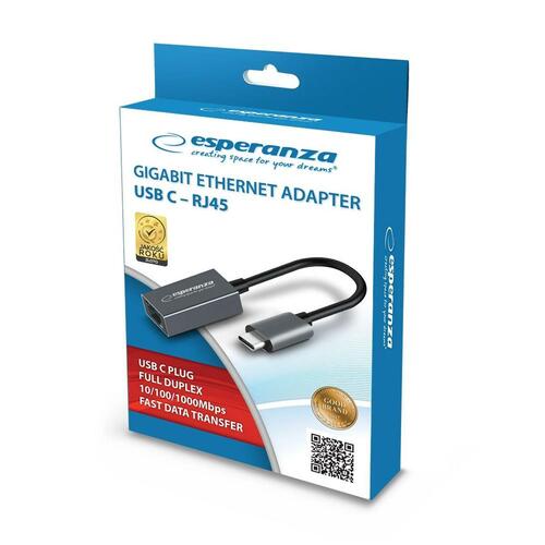 Esperanza ENA102 PoE-injektor med USB-C og RJ45