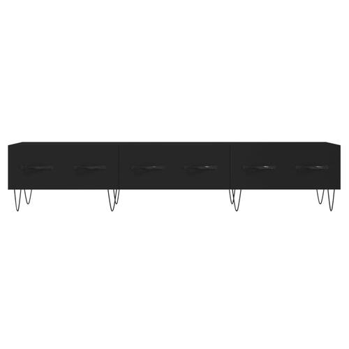 Tv-bord 150x36x30 cm konstrueret træ sort
