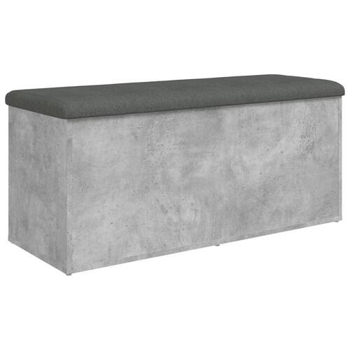 Opbevaringsbænk 102x42x45 cm konstrueret træ betongrå