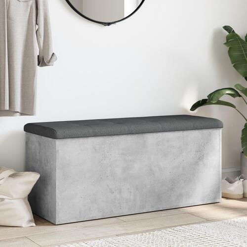 Opbevaringsbænk 102x42x45 cm konstrueret træ betongrå