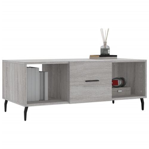 Sofabord 102x50x40 cm konstrueret træ grå sonoma-eg