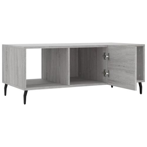 Sofabord 102x50x40 cm konstrueret træ grå sonoma-eg