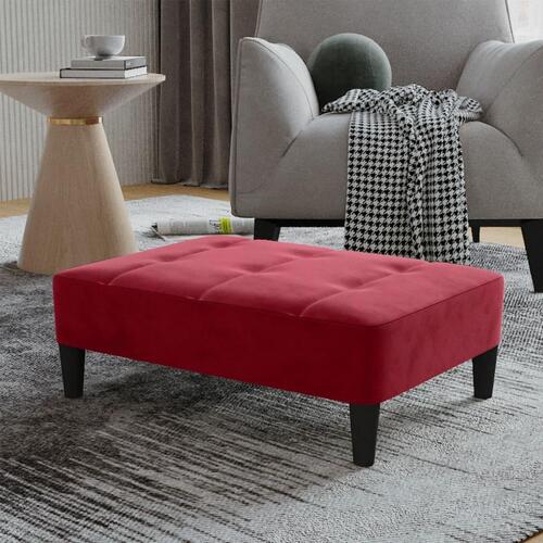 Fodskammel 78x56x32 cm fløjl vinrød