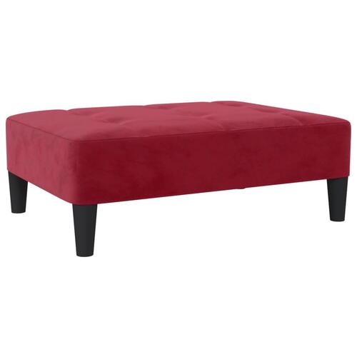Fodskammel 78x56x32 cm fløjl vinrød