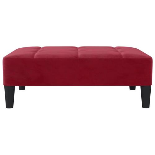 Fodskammel 78x56x32 cm fløjl vinrød