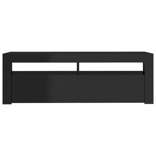 Tv-skab med LED-lys 120x35x40 cm sort højglans