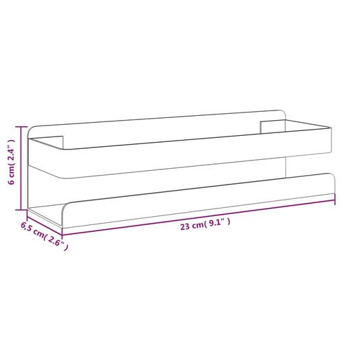 Brusehylde 23x6,5x6 cm børstet 304 rustfrit stål