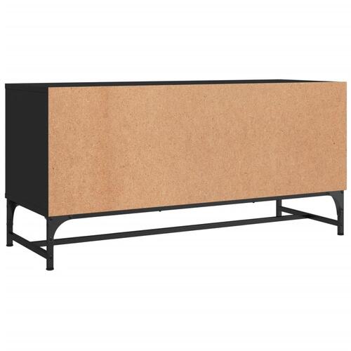 Tv-bord med glaslåger 102x37x50 cm sort